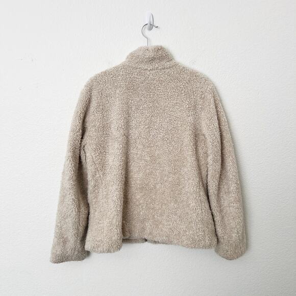 [Pendleton] Cream Full Zip Flannel Flap Pocket Fleece Sherpa Jacket Size Small S - Picture 2 of 12